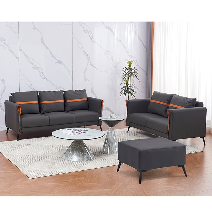 【新荷傢俱工場】J 162 現代設計款貓抓皮沙發 兩人沙發 三人沙發 橘色沙發 L型沙發 椅凳沙發