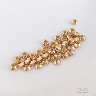 宏雲Hongyun-Ala--14K鍍金淺金保色齒輪飛碟珠散珠隔珠配件手工diy手鏈串珠飾品材料