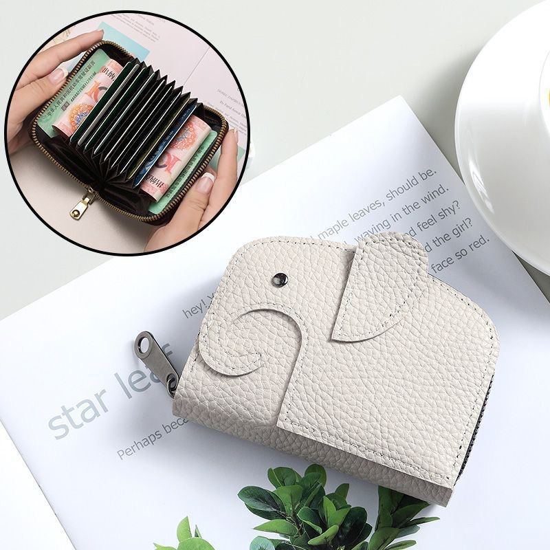 台灣現貨  大象造型時尚拉鏈卡包皮夾 風琴卡包 零錢包 皮包 皮夾 卡包 名片包 信用卡包 錢包 證件包 卡片收納