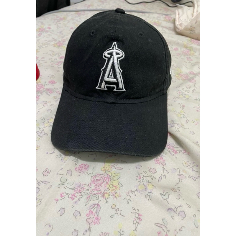 New Era MLB 洛杉磯天使 黑白款 9TWENTY 軟版 可調 環扣 彎帽 老帽