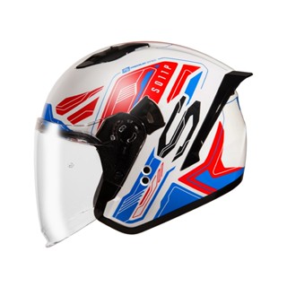 【SOL Helmets】SO-11P開放式安全帽 (超導體 白/紅藍) ｜ SOL安全帽官方商城