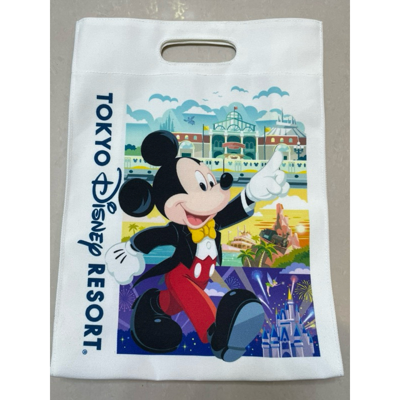 東京迪士尼 - 正反面米奇米妮造型帆布包-免運費
