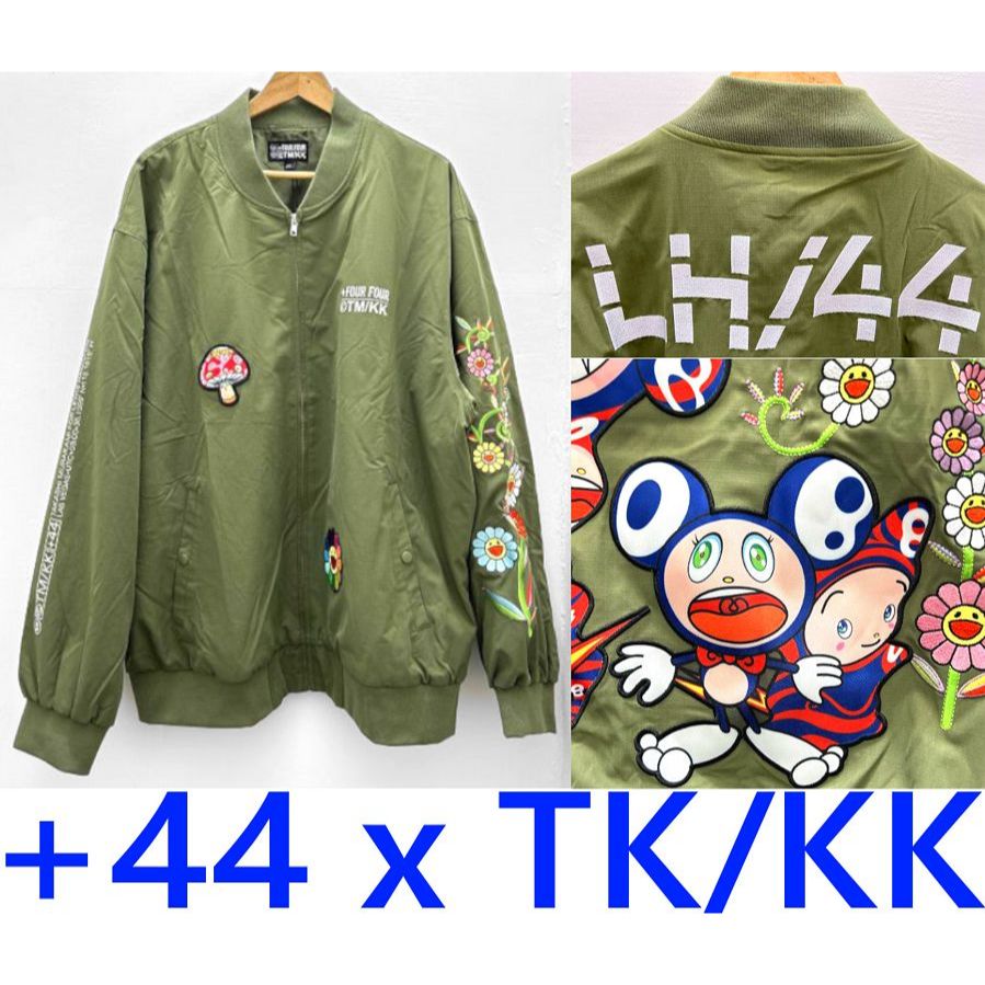 BLACK全新KAIKAI KIKI村上隆x Lewis Hamilton滿版+44刺繡DOB空軍外套MA-1夾克