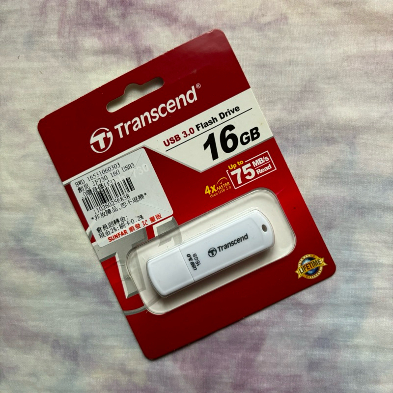 【全新二手】創見transcend JF730 16GB隨身碟白色