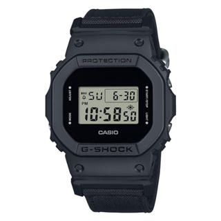 CASIO卡西歐 G-SHOCK 百搭酷黑 Cordura尼龍錶帶 經典方型42.8mm- DW-5600BCE-1