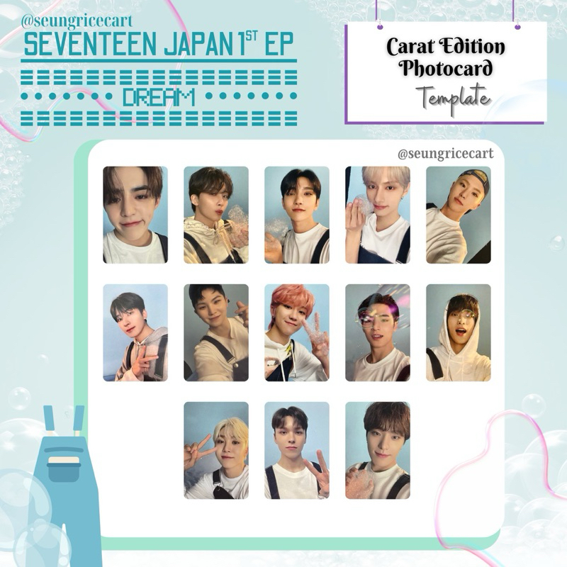 SEVENTEEN JAPAN 1st Ep DREAM 日專 D盤 克拉盤 專卡 泡泡 小卡