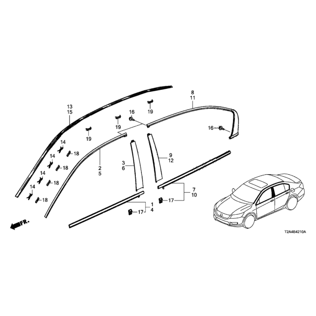 【明水自動車】 HONDA 原廠部品 ACCORD7 雅歌 2003-08 車頂膠條 外水切