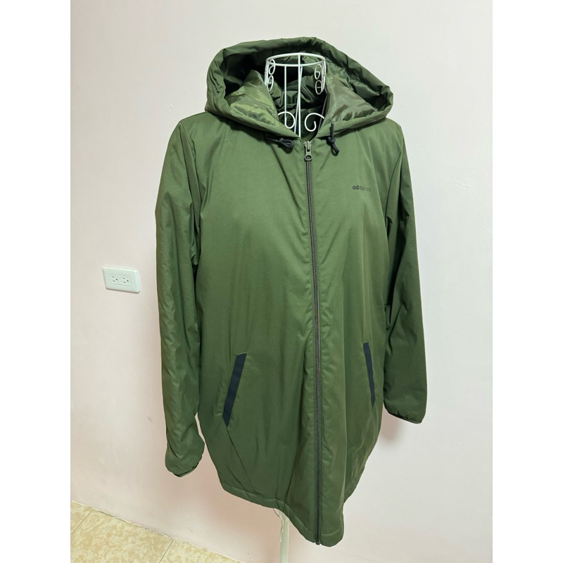 全新 正品 愛迪達 Adidas neo W CS PARKA JKT 棉服 軍綠DW8350 鋪棉長版連帽外套 XL