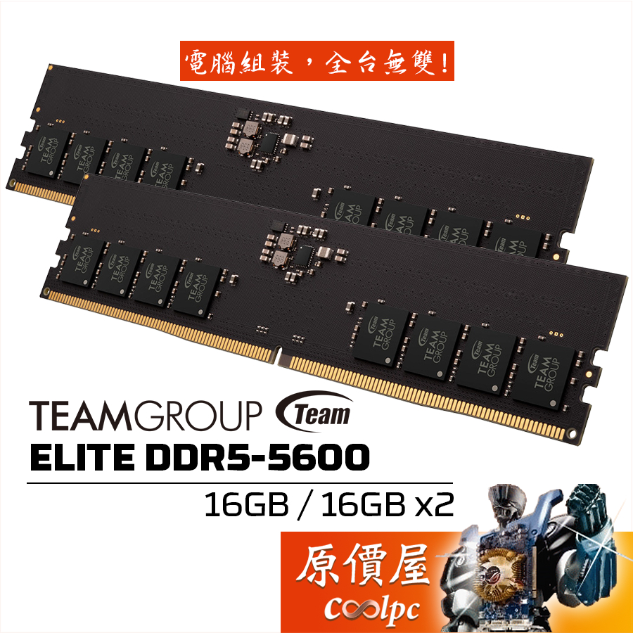 TEAM十銓 ELITE DDR5-5600 16GB 16GBx2 桌機記憶體/原價屋
