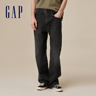 Gap 男裝 純棉水洗直筒牛仔褲-黑灰色(606186)