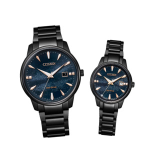 CITIZEN星辰 PAIR BM7595-89L+EW2595-81L 光動能銀河情侶對錶 29.2mm+39.2mm