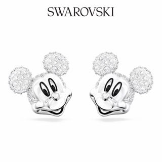 SWAROVSKI 施華洛世奇 Disney Mickey Mouse 耳釘白色, 鍍白金色