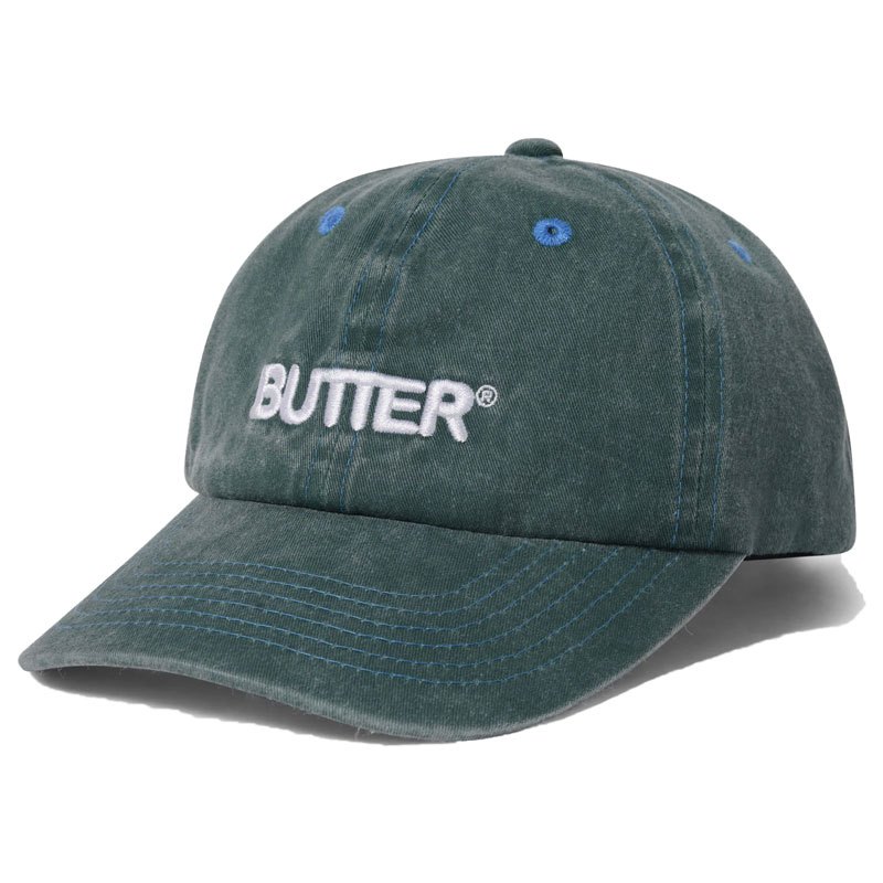 BUTTER GOODS E11203 ROUNDED LOGO 6 PANEL CAP 老帽 / 棒球帽 (水洗綠色)