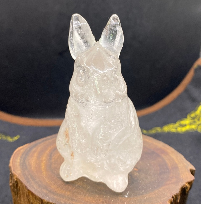 精美白水晶比菲兔造型擺件 可愛雕件 招人緣 招財兔 鴻圖(兔)大展