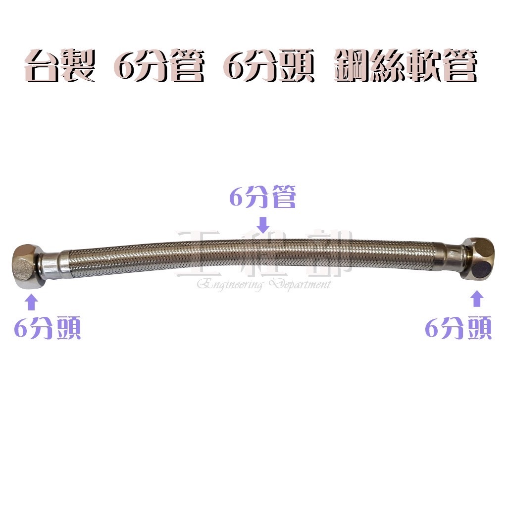 【工程部】含稅 304鋼絲軟管 台灣製造 6分管6分頭 高壓管 白鐵鋼絲軟管 編織熱水管