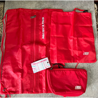 Skechers 紅色 三件式 旅行收納組