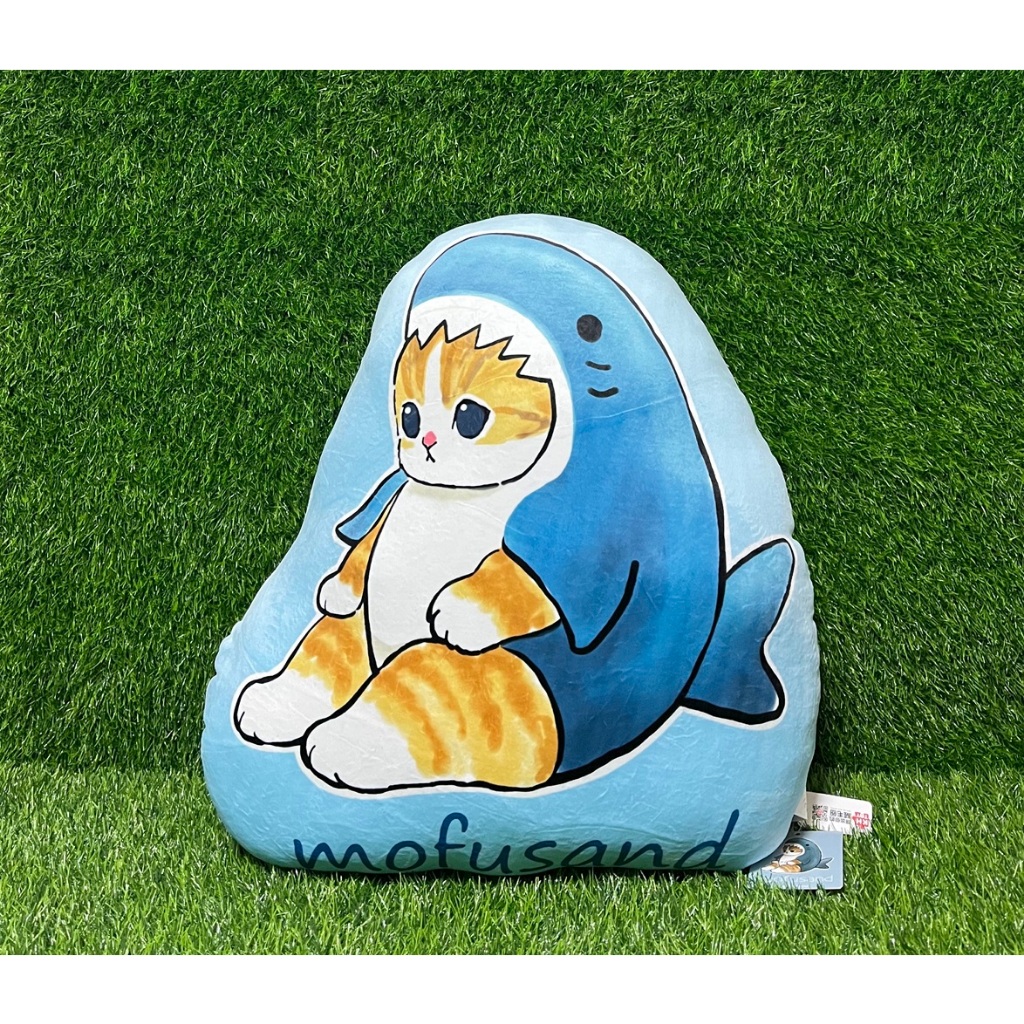 【捌貳壹】 貓福珊迪 平板抱枕 (30~50公分) 娃娃 抱枕 插畫 貓咪 小貓 鯊魚貓 Mofusand (A款)