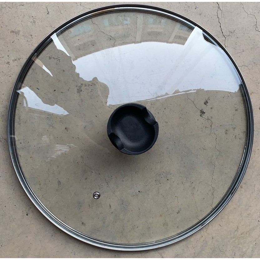 『二手品免運』NO.11 32cm 強化玻璃蓋 透氣孔玻璃鍋蓋 不鏽鋼邊框 電木珠頭 湯鍋平底鍋