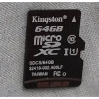 kingston 64GB 64gb 64g SDHC記憶卡（九成新）附轉卡