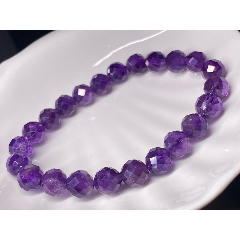 紫水晶 手珠 手串 鑽切 8mm