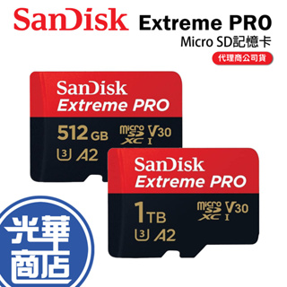SanDisk Extreme Pro microSDXC 512GB 1TB V30 200MB 4K A2 記憶卡