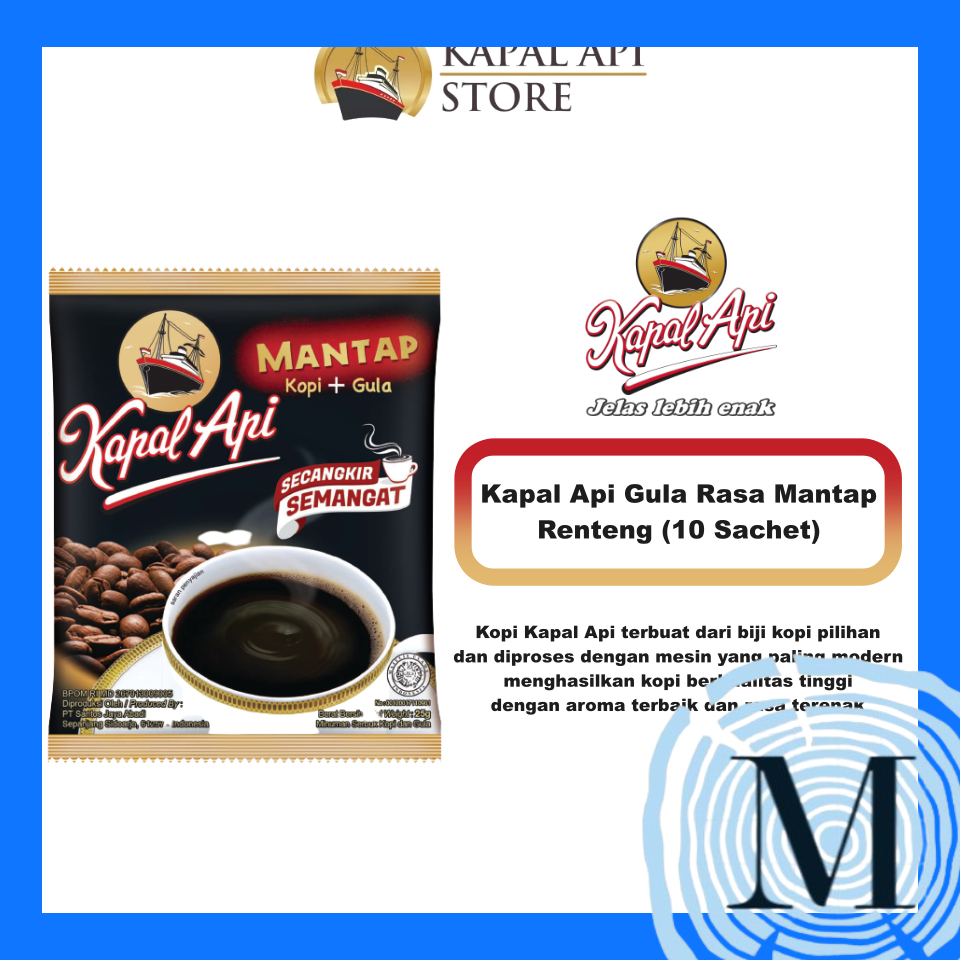 KOPI KAPAL API MANTAP COFFEE KOPI HITAM 10 SACHET MKFD16 #25