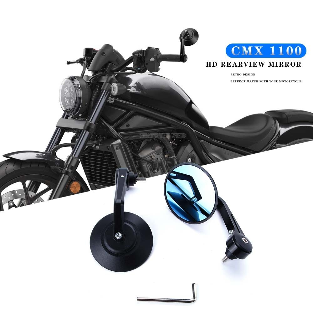 Rebel 1100T DCT圓形後照鏡 適用於 本田 Rebel 1100T黑色後照鏡 Rebel 1100T  re