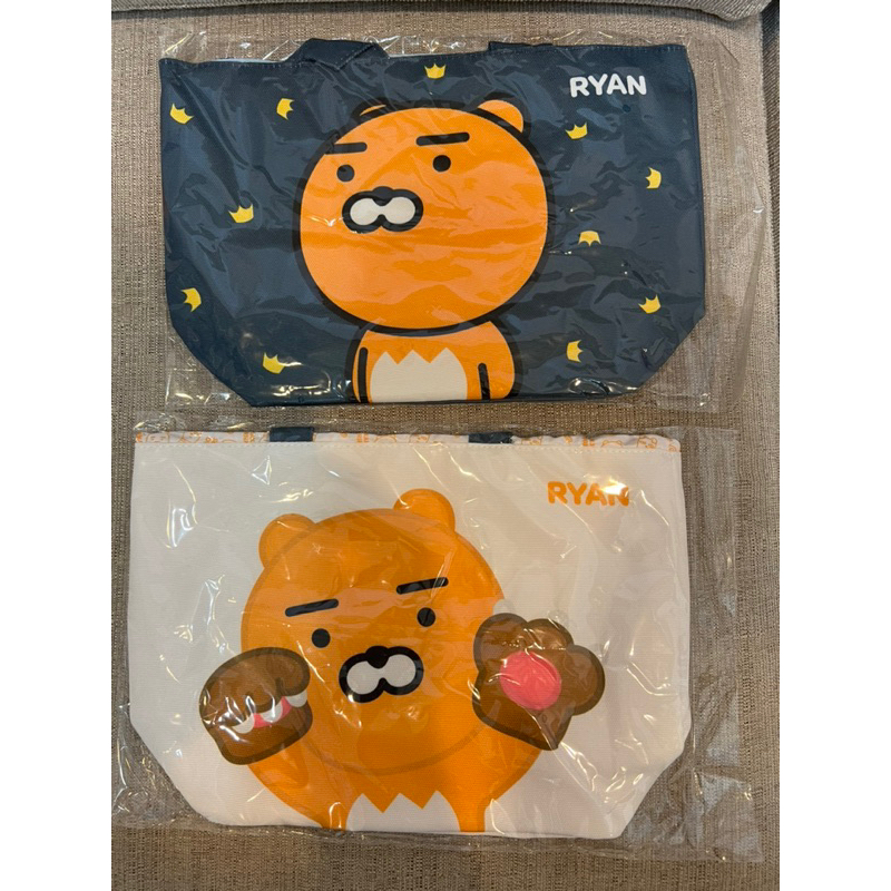 正版授權 韓國Kakao Friends 手提袋 Ryan 萊恩 餐袋 帆布包 萊恩便當袋 萊恩束口手提袋 萊恩手提袋