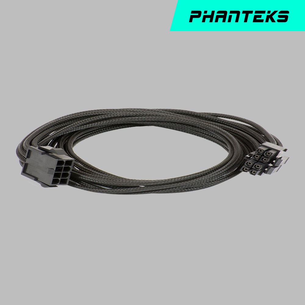 Phanteks 追風者PH-CB8P_BK黑色8至8（4 + 4）針電源延長線500mm