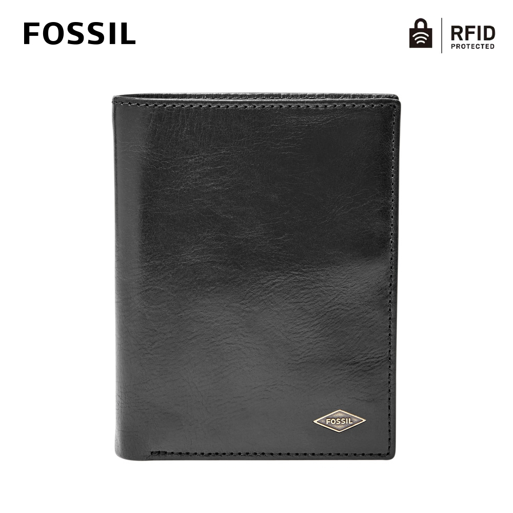 【二手】FOSSIL Ryan真皮RFID防盜多功能皮夾 #黑色 #牛皮