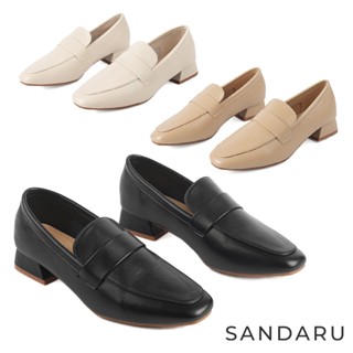 山打努SANDARU-樂福鞋 經典素面小方頭低跟鞋 大尺碼