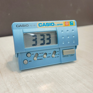 二手良品 CASIO卡西歐 PQ-10D 數字型鬧鐘 天藍 電子鬧鐘