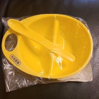 桂格副食品碗附湯匙 嬰童副食品碗 黃色 全新品