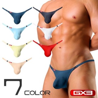 日本品牌【OTOKO Men's Boutique】GX3: 白色／深藍色／低腰三角後空扣環丁字內褲／單件區／正版