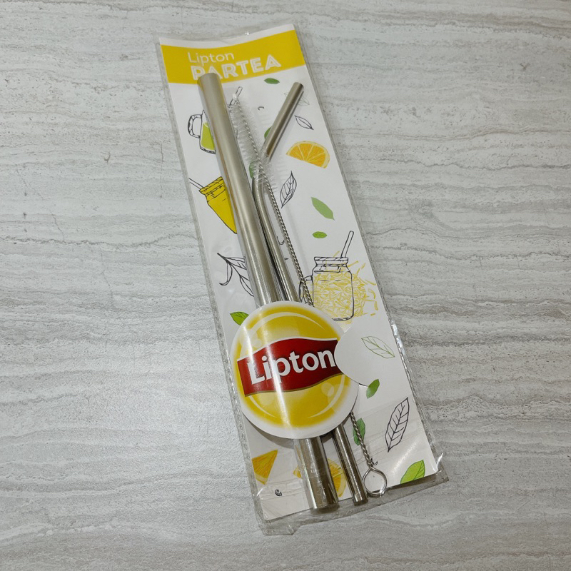 LIPTON 立頓 不鏽鋼吸管刷具組 304不鏽鋼 直吸管 彎吸管 吸管刷 珍珠奶茶粗吸管 甜甜價出清