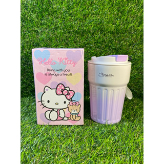 現貨 Hello Kitty 磨砂吊飾不鏽鋼咖啡杯 400ml 粉色