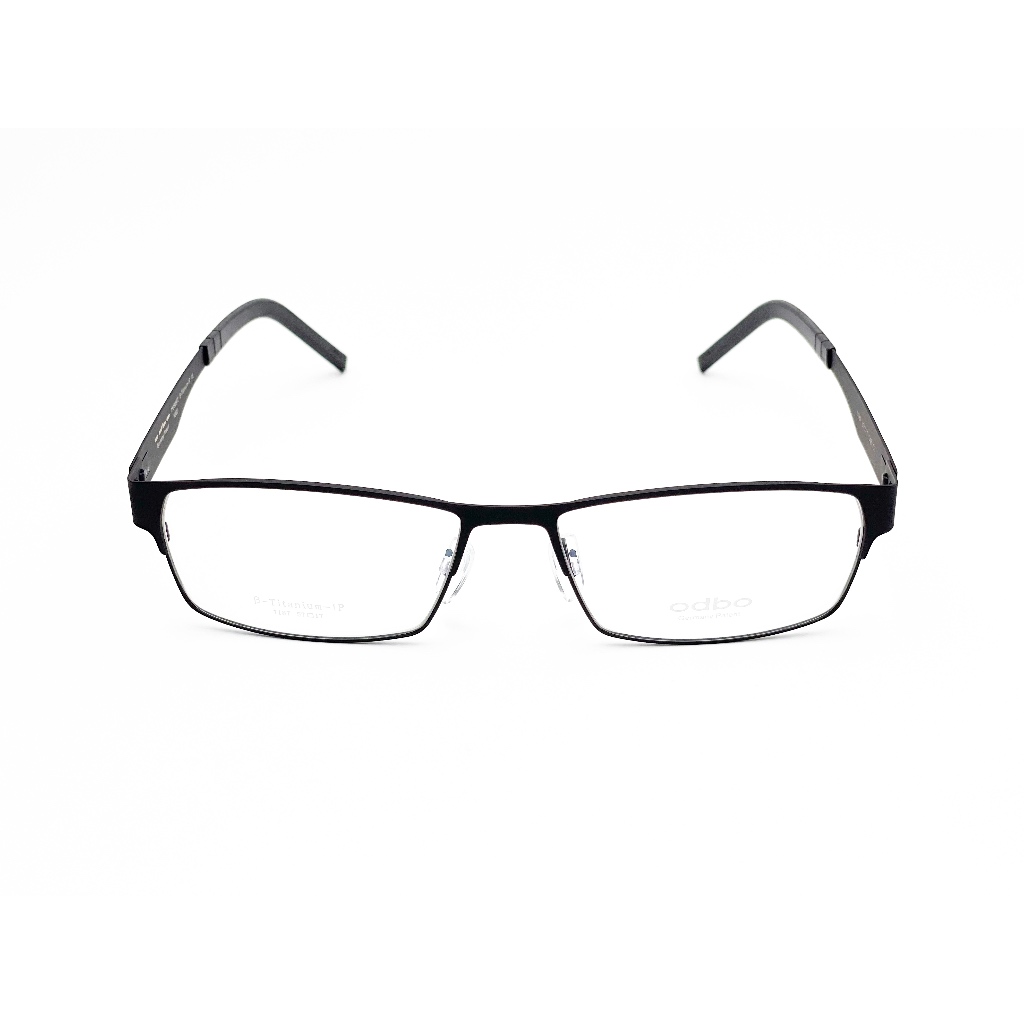 【全新特價】odbo 鈦金屬光學眼鏡鏡框 1187 C1 消光黑 輕量化無螺絲設計