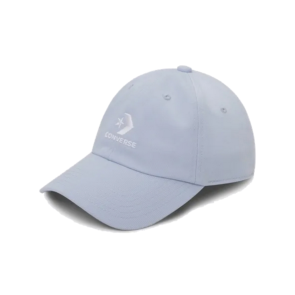 CONVERSE-棒球帽.鴨舌帽-10022131-A21- 水藍色 基本款 老帽 電繡LOGO 星劍