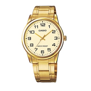 【WANgT】【CASIO】卡西歐 MTP-V001G-9B 紳士經典 復古時尚 數字刻度 不鏽鋼手錶 金色