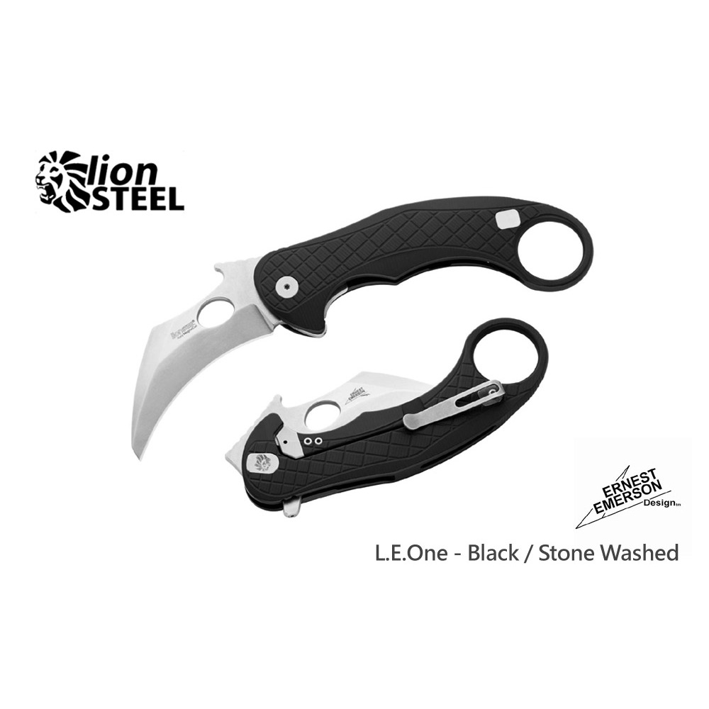 【angel 精品館 】Lion Steel Emerson L.E.One Karambit 鋁柄折刀LE1 A BS