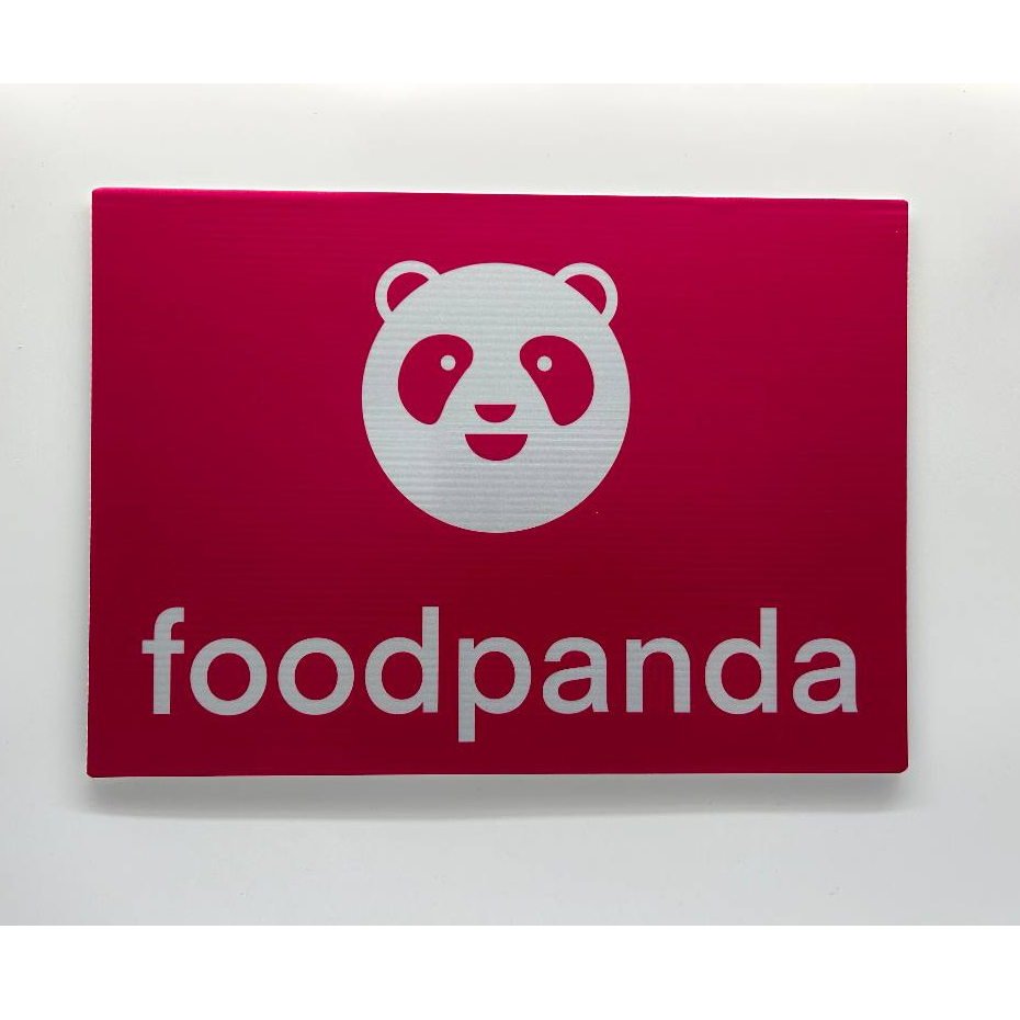 foodpanda 熊貓 Uber Eats 保溫箱廣告夾專用 熊貓 雙開 反光 防水 貼紙 PP板 現貨