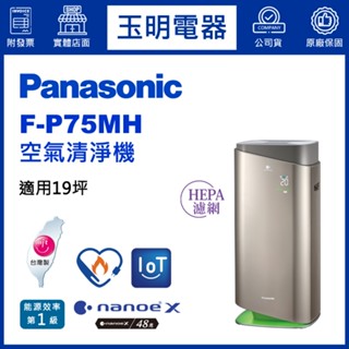 Panasonic國際牌空氣清淨機19坪、nanoe™ X清淨機 F-P75MH