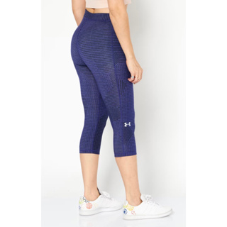 Under Armour UA 科技印花緊身七分運動褲 藍紫色 女MD 160/84A leggings