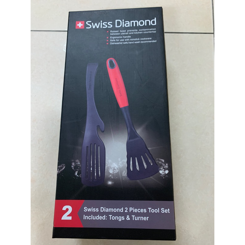 《全新》全聯 Swiss Diamond 瑞士原裝 鑽石鍋鏟+料理夾