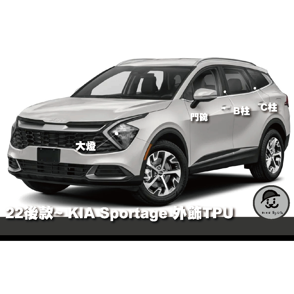 ｜園長包膜｜22後款~ KIA Sportage B柱 C柱 TPU 亮面 燻黑 犀牛皮 保護膜 電腦裁切