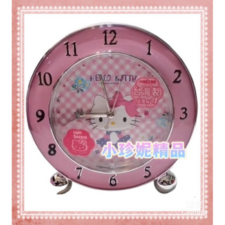 ~小珍妮精品~台灣製造 HELLO KITTY 主題曲 靜音 貪睡 鬧鐘 夜燈 JM-D733KT JMD733