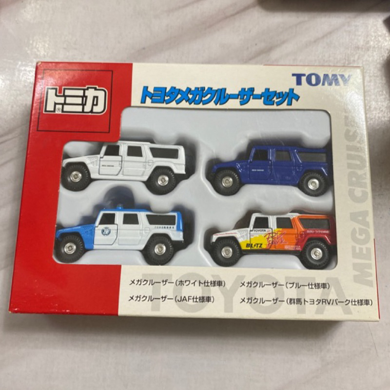 TOMICA 絕版 中製 舊藍標 TOYOTA 駻馬車 悍馬車 吉普車 JAF 群馬 盒組（盒舊車新）