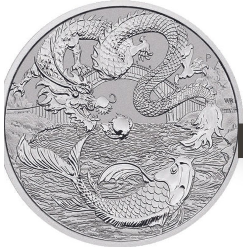 2023龍與錦鯉銀幣1oz