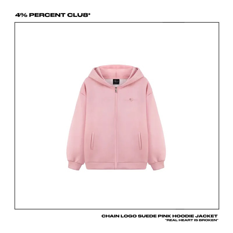 4 Percent club 粉紅麂皮連帽外套（情人節限定）S 號
