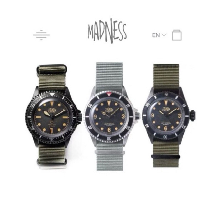 MADNESS x WMT ROYAL MARINE 手錶 機械錶 帆帶錶帶 男款 余文樂 潮流 滑板